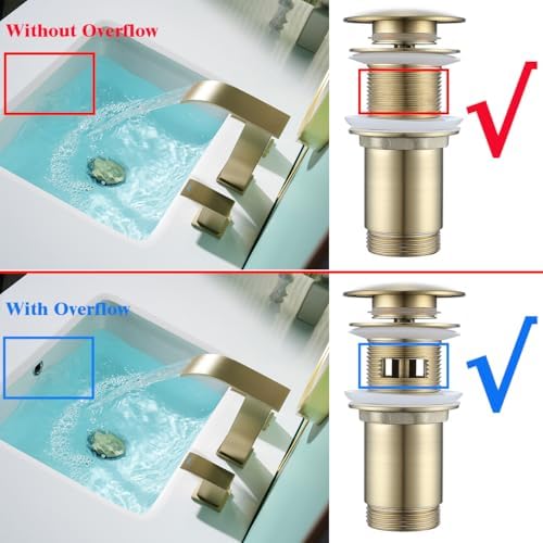 RANDOM Brushed Gold Brass Round Bottle P Trap Kit - Image 3