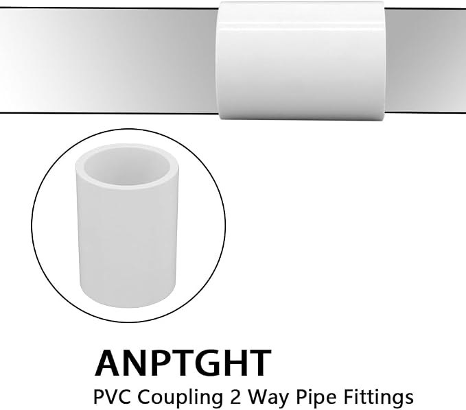 1-1/4’’ PVC Coupling 2 Way Pipe Fittings, Furniture Grade Schedule 40 Socket x - Image 4
