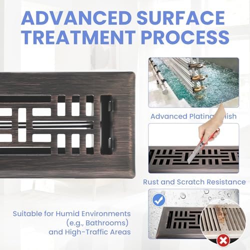 Howeall 2x10 Inches 2 Pack Heavy Duty Walkable Floor Register Easy Adjust Air - Image 3