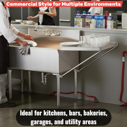 24" x 24" Commercial Stainless Steel Detachable Drainboard - Image 5