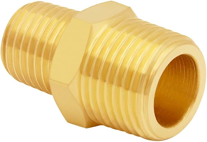 Uenede Brass 1/4" NPT Male to 3/8" NPT Male Reducer Adapter - Image 4