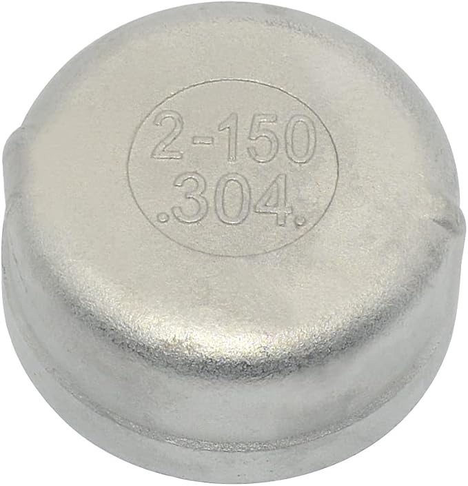 2" Cap, NPT Female Threaded Cast Pipe Fitting, Stainless Steel 304 by Megairon