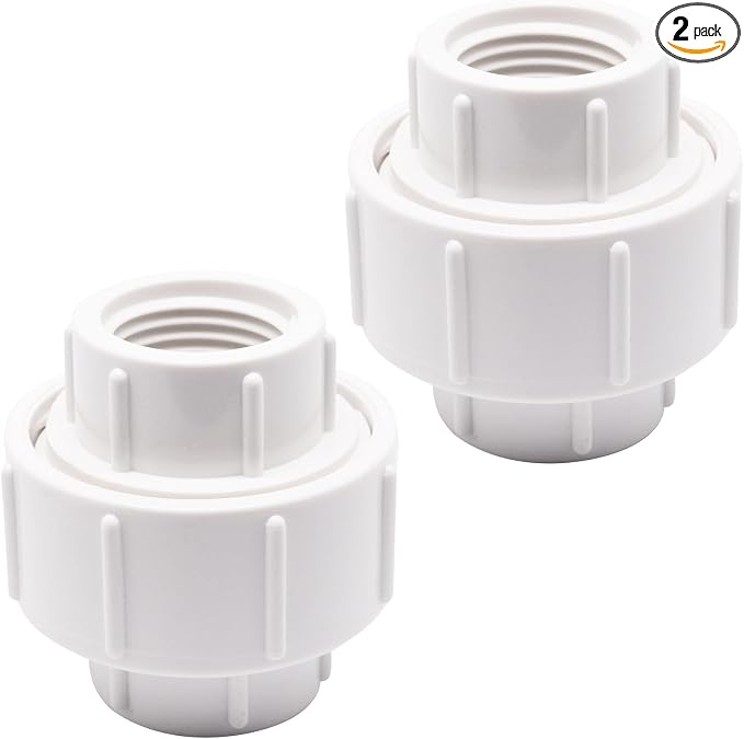1/2 inch PVC Pipe Union Fittings, PVC Connectors Female Thread Coupling by BENLIUDH