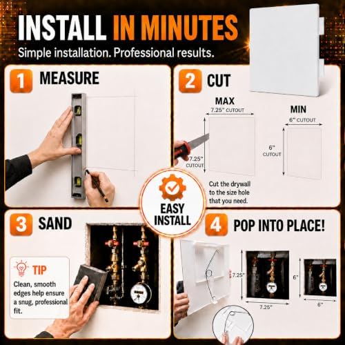 Morvat Adjustable Spring Access Panel 6"x6" Inches, - Image 3