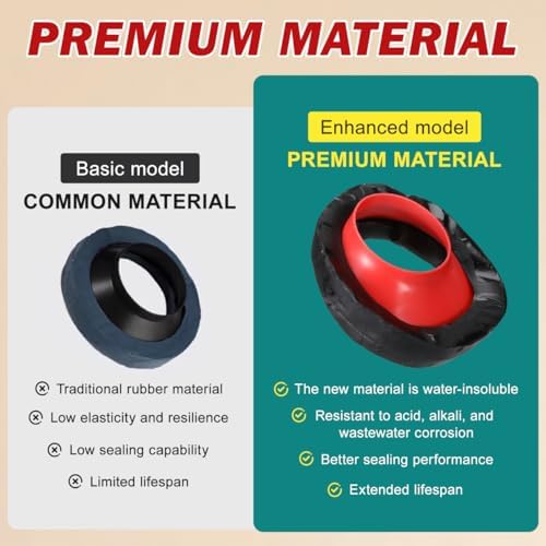VILLCASE Leakproof Toilet Seal Ring Universal Flanges Adjustable Repair Kit - Image 5