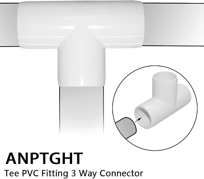 1 Inch Tee PVC Fitting 3 Way Connector, Furniture Grade Corner Fittings - Image 3