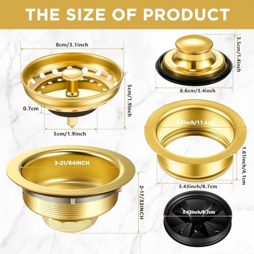 Garbage Disposal Flange Stopper Plug, Kitchen Sink Drain Strainer Assembly - Image 4