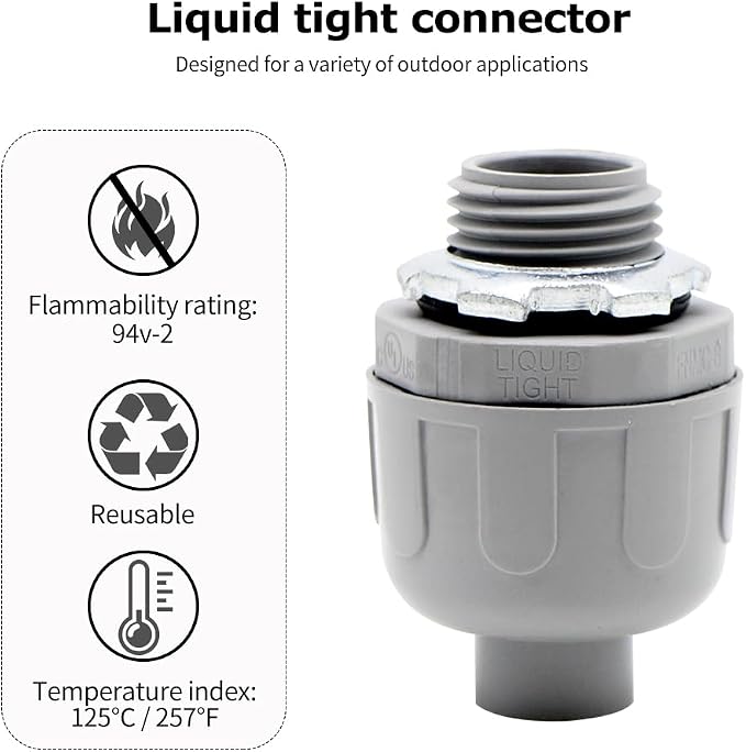 MAKERELE 24-Pack 3/4 Inch 180° PVC Liquid Tight Connectors | Commercial and - Image 4