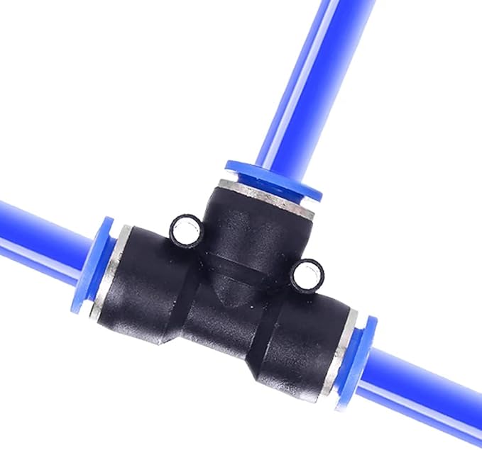 3/8" OD Push to Connect Tee Fitting 3 Way T Shape Quick Push Lock Adapter - Image 3