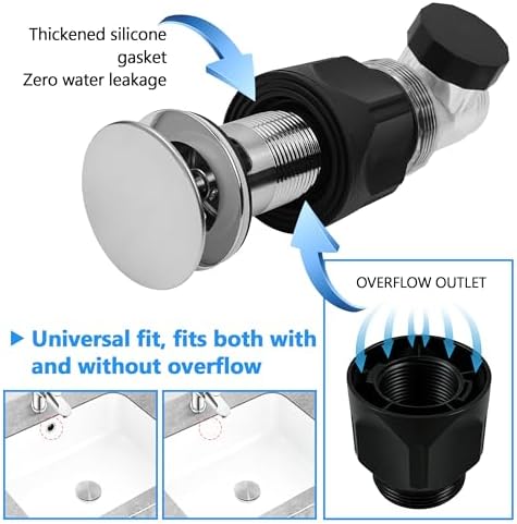 Bathroom Sink Drain Kit, with Flexible Expandable P-Trap Sink Drain Pipe - Image 2