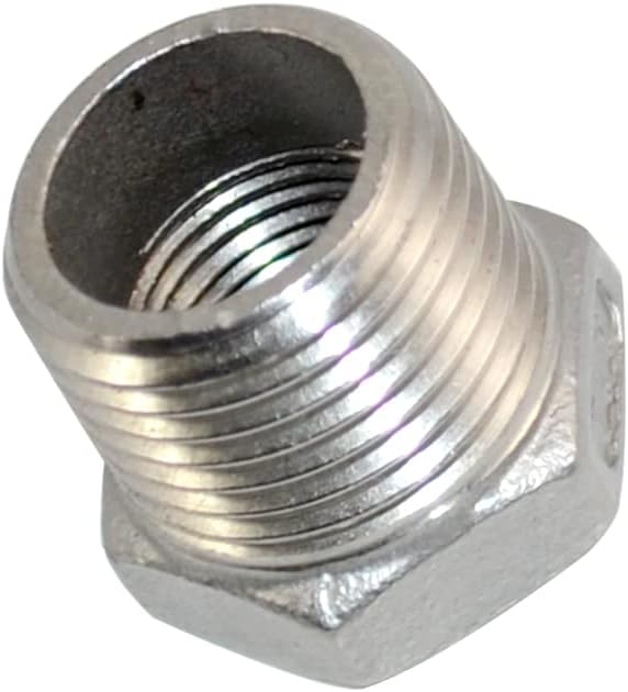 1/2" Male NPT to 3/8" Female NPT Female Reducing/Reducer Bushing Pipe Fitting - Image 2