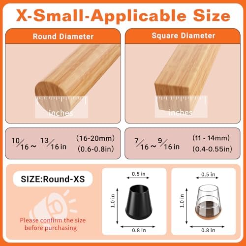 Chair Leg Floor Protectors for Hardwood Floors Extra Small 16pcs - Image 2
