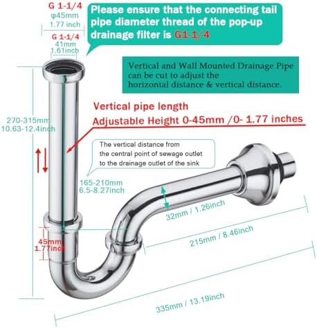 Brass P Trap U-Shape 1 1/4 Sink Drain Pipe - Image 2