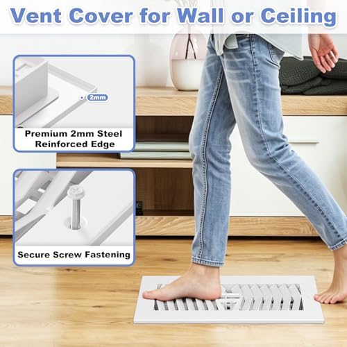 4x10 Floor Vent Cover 6-Pack Heavy Duty Floor Register - Image 4