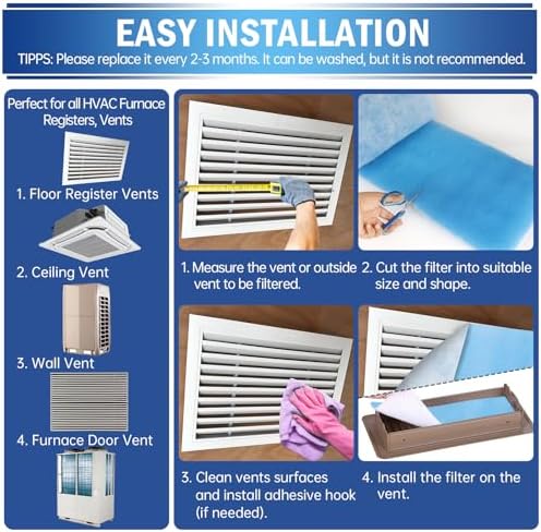 UBeesize Air Vent Filters, MERV 8 Triple Vent Filter Kit - Image 4
