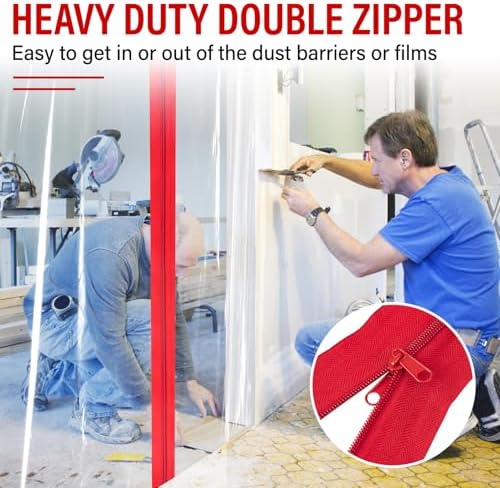 4-Pack Heavy Duty Zipper Door for Dust Barriers, Construction Door Zipper - Image 4