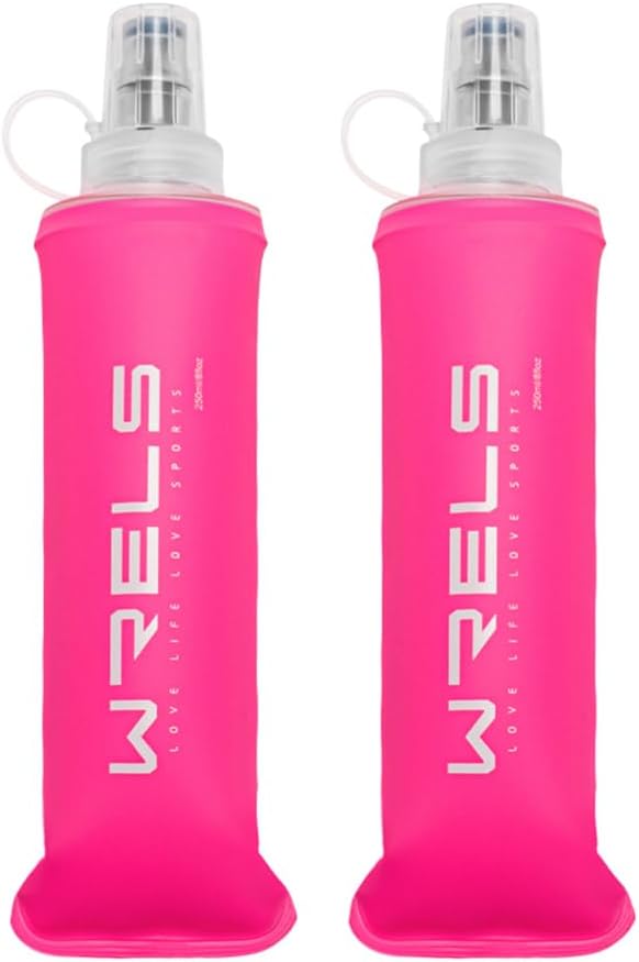 Folding Soft Flask Portable Collapsible Running Lightweight Water Bottle by WRELS