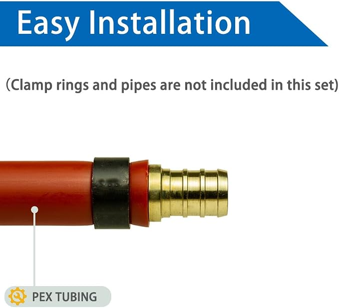 Hooshing 10PCS 3/4 Inch Straight Coupling PEX Fitting | Heavy Duty Brass Crimp - Image 4