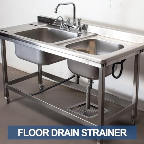 Tuanse 1 Pcs 10 x 10 x 5'' Stainless Steel Commercial Floor Drain Strainer - Image 6