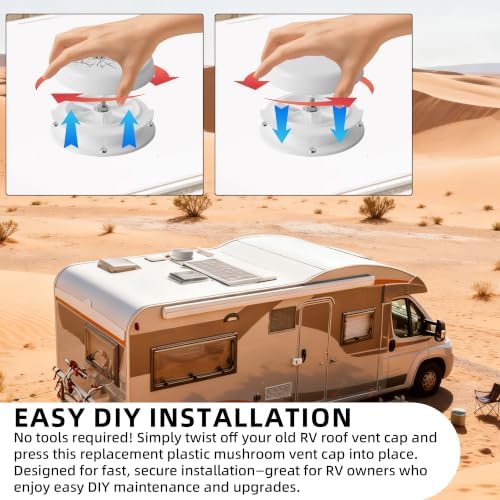 2-Pack Mushroom Style RV Plumbing Vent Cap - Image 5
