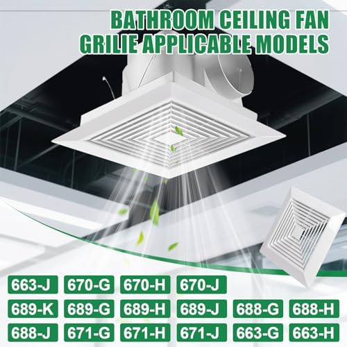 White 2 Piece Bathroom Exhaust Fan Cover - Image 3