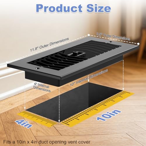 4x10 Floor Vent Cover 6-Pack Heavy Duty Floor Register - Image 2