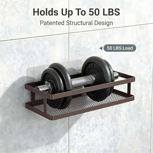PUSDON 2-Pack Minimalist Shower Caddy Wall Mount, Open Frame Bathroom Shelf - Image 5