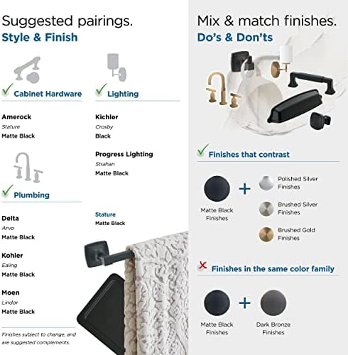 Amerock Stature 24" Matte Black Towel Bar - Image 5