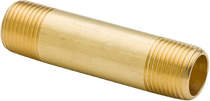 Brass Pipe Fitting Long Nipple 1/2" NPT Male x 1/2" NPT Male - Image 3