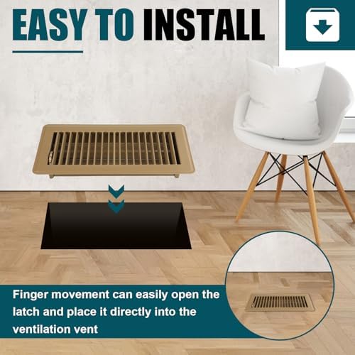 VOISEN Floor Register 4x10, 10 Pack Brown Floor Register Vents - Image 6