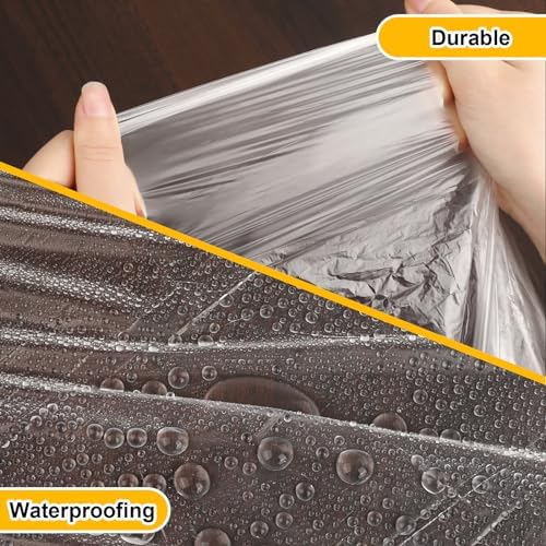 ZENOWICK 12 Pack Plastic Drop Cloth, 9x12 Ft Plastic Sheeting - Image 3