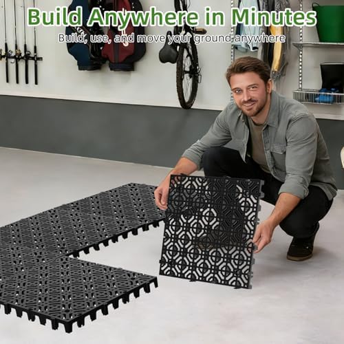 10 Pcs 15.7" x 15.7" Heavy Duty Ground Protection Mats, Interlocking Non-Slip - Image 6