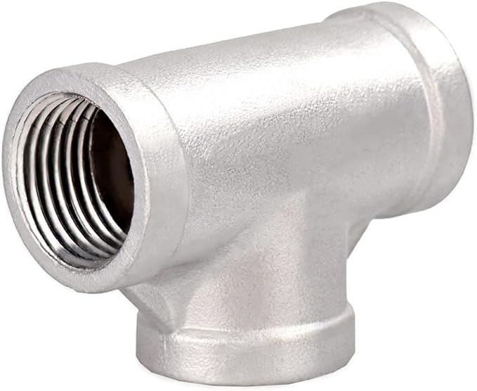 Beduan 2 PCS Stainless 1/2" Tee Female NPT T Shaped 3 Way Cast Pipe Fitting | - Image 2