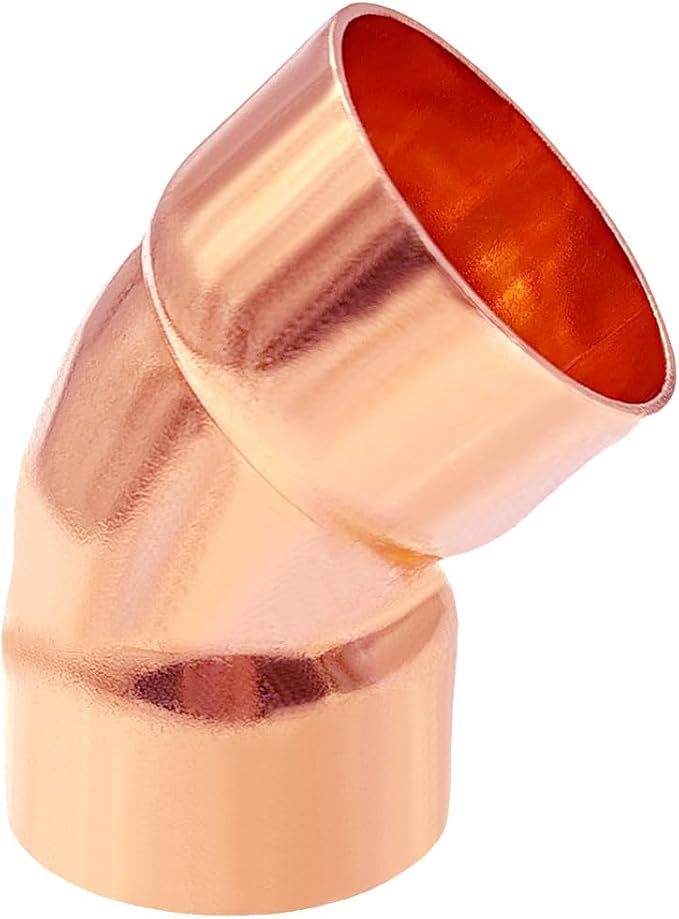 1 Pack 2" C x C Copper 45 Degree Elbow, Sweat Solder Pipe Fitting | Premium by BesNPT