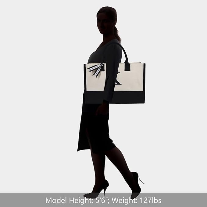 TOPDesign Embroidery Initial Canvas Tote Bag, Personalized Present Suitable - Image 6