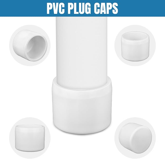 20 Pack 1Inch PVC Pipe End Cap Fitting, Pipe End Cap Plug Adapter Schedule 40 - Image 4