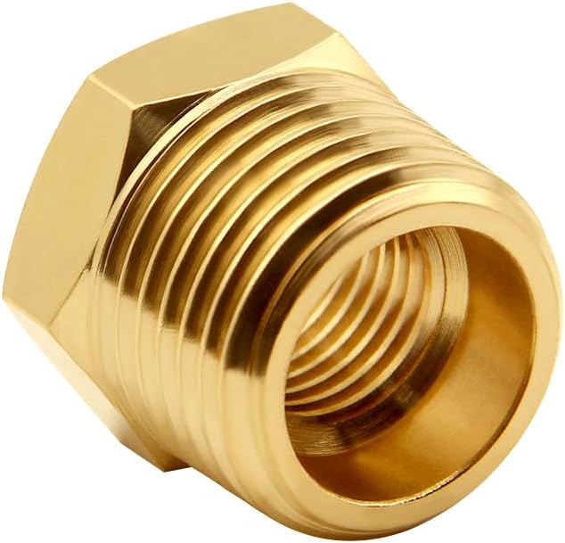 Uenede Brass 3/8" NPT Male to 1/8" NPT Female Reducer Bushing - Image 3
