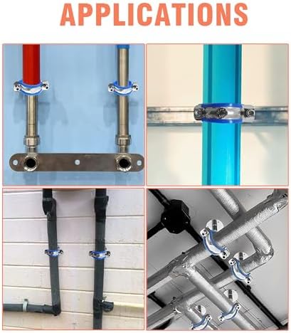 AKIHISA 2 Pcs 304 Stainless Steel Pipe Supports, Wall Mount Ceiling Mount Pipe - Image 7