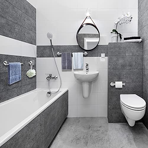 Nolimas Brushed Nickel Bath Towel Bar Single Bars Towel Rack Rod Classic Wall - Image 2