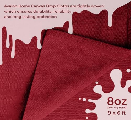 Canvas Drop Cloth for Painting 9x6 feet Pack of 1-8oz Painters Drop Cloths for - Image 6