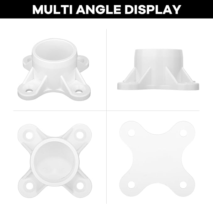 12 Packs PVC Flange for 3/4" PVC Pipe, Table Screw Caps Fittings for DIY Rod - Image 5