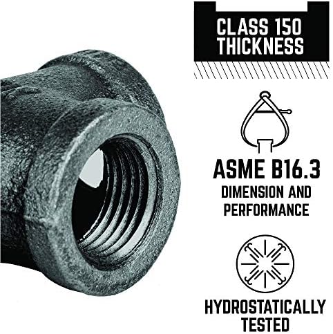 PIPE DECOR 1" 45 Degree Street Elbow Fitting, Malleable Iron, Fits One Inch - Image 4