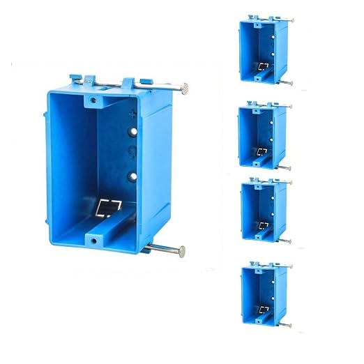 5-Pack-1-Gang PVC Electrical Outlet Box, 18 cu in Blue Switch Box by Unknown