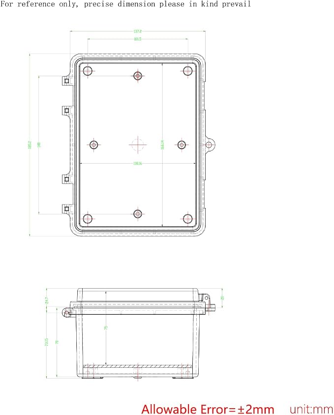 Junction Box, Hinged Black Clear Cover IP67 Waterproof ABS Project Box - Image 6