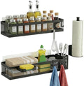PUSDON 5-in-1 16.5" Extra Long Slim Wall Mount Wrapped Mesh Kitchen Organizer & by PUSDON