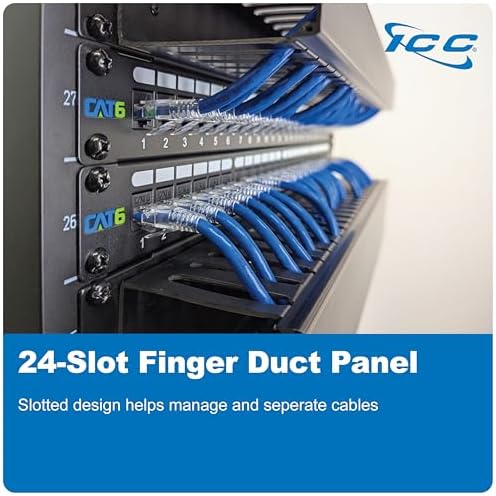 ICC 1U Finger Duct Cable Manager Panel - Image 2