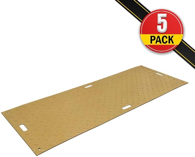 5 Pk 3' x 8' Tan Ground Protection Mats - Image 2