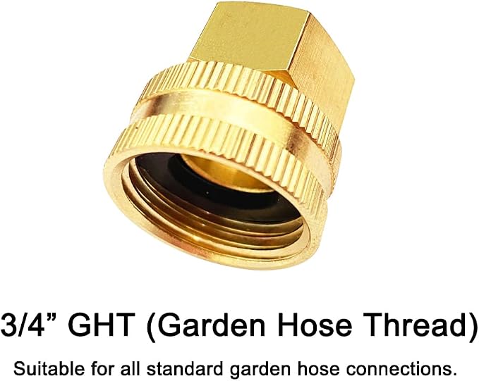 Joywayus 2PCS Brass Swivel Pipe Fitting 3/4" GHT x 3/4" NPT Double Female | - Image 2