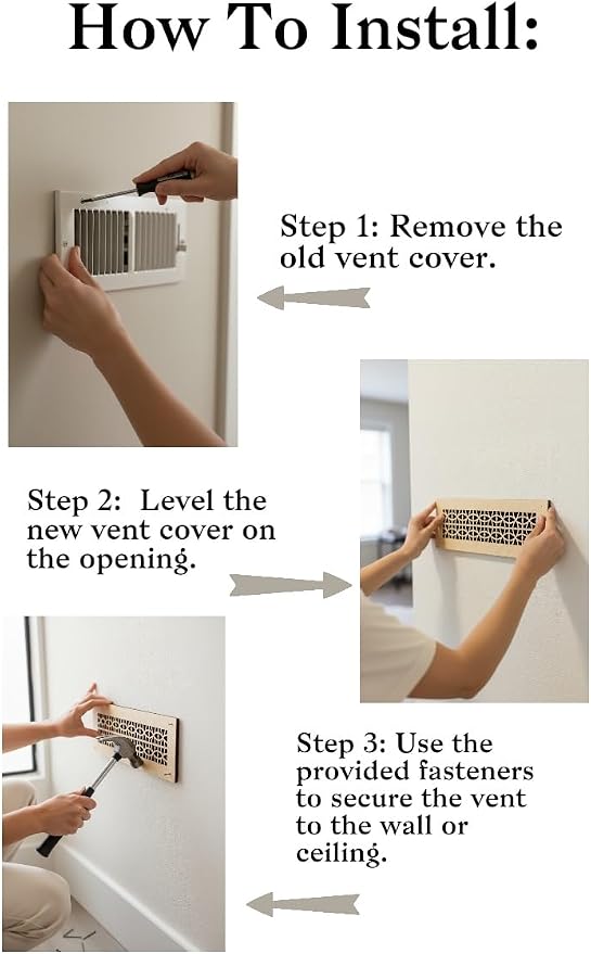 Vent Cover for walls and ceiling Custom Size Fan cover Wall Register Ceiling - Image 2