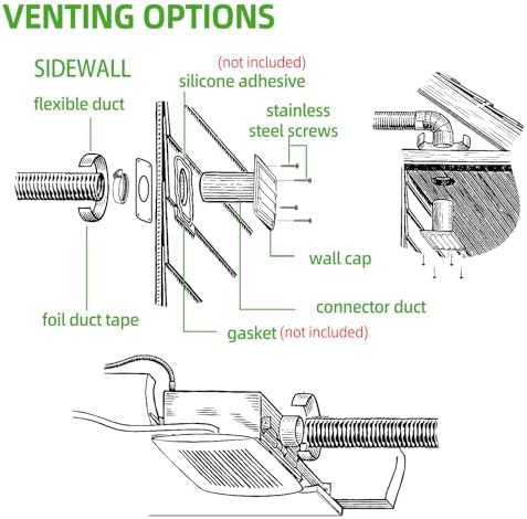 4 Inch Dryer Vent Kit with Hose/Duct Connector/Wall Plate, 9ps Duct Vent Kit - Image 4